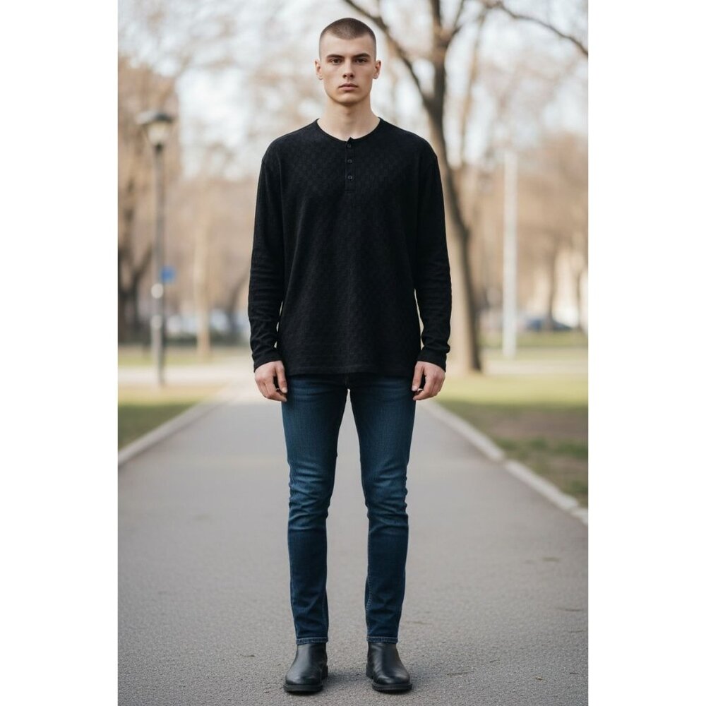 CIVIL SOCIETY Men Black Long Sleeve Shirt XXL